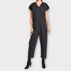 Nike Woman’s‎ Tech Cropped Nylon Black Jumpsuit Size XS 835551 010 Unique Rare